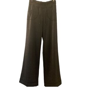 Lululemon knit lounge and relaxing wide leg pants. Black gray color. Very soft.
